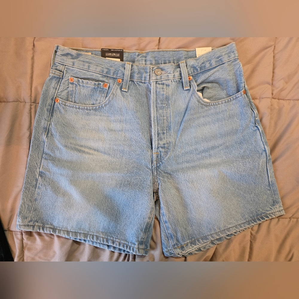 Levi's Premium Women Light Blue 501 Shorts NWT